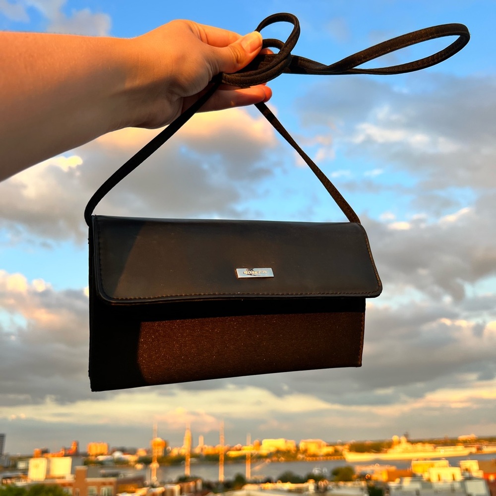 Rosetti bag, black shoulder wallet bag vintage Y2K